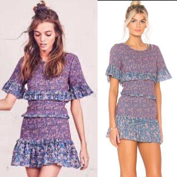 Loveshackfancy Aveline Dress Floral Smocked‎ Large - Picture 1 of 10